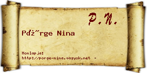 Pörge Nina névjegykártya